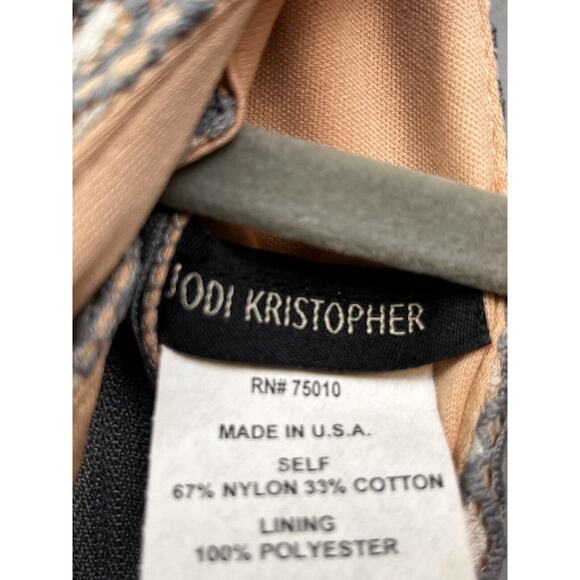 Jodi Kristopher Dress Womens 3 Gray Lace Floral Mini‎ Fit & Flare Sleeveless - Picture 4 of 8